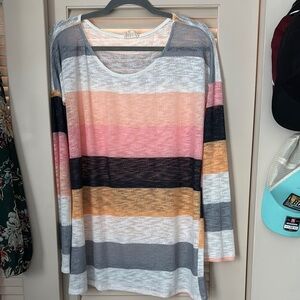 Striped Multicolor Long Sleeve Top